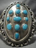 Huge!! Vintage Native American Navajo Carico Lake Turquoise Sterling Silver Bracelet Old-Nativo Arts