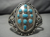 Huge!! Vintage Native American Navajo Carico Lake Turquoise Sterling Silver Bracelet Old-Nativo Arts