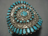 Huge Vintage Native American Navajo Royston Turquoise Sterling Silver Bracelet Old-Nativo Arts