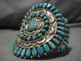 Huge Vintage Native American Navajo Royston Turquoise Sterling Silver Bracelet Old-Nativo Arts