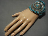 Huge Vintage Native American Navajo Royston Turquoise Sterling Silver Bracelet Old-Nativo Arts