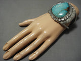 Huge!! Vintage Native American Navajo Royston Turquoise Sterling Silver Bracelet Old Cuff-Nativo Arts