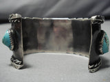 Huge!! Vintage Native American Navajo Sterling Silver Aqua Turquoise Bracelet Cuff Old-Nativo Arts