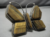 Huge!! Vintage Native American Navajo Tiger's Eye Sterling Silver Nativw American Ring-Nativo Arts