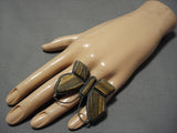 Huge!! Vintage Native American Navajo Tiger's Eye Sterling Silver Nativw American Ring-Nativo Arts