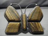 Huge!! Vintage Native American Navajo Tiger's Eye Sterling Silver Nativw American Ring-Nativo Arts