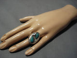 Huge!! Vintage Native American Zuni Snake Turquoise Sterling Silver Nativr American Ring Old-Nativo Arts