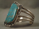 Huge Vintage Navajo #8 Turquoise Native American Jewelry Silver Bracelet-Nativo Arts
