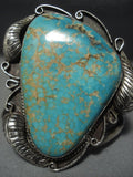 Huge Vintage Navajo #8 Turquoise Sterling Native American Jewelry Silver Bracelet Old-Nativo Arts