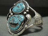 Huge Vintage Navajo Bird Eye Spider Turquoise Native American Jewelry Silver Bracelet-Nativo Arts