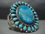 Huge Vintage Navajo Bisbee Turquoise Sterling Native American Jewelry Silver Bracelet-Nativo Arts