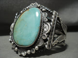 Huge Vintage Navajo 'Coiled Cuff' Royston Turquoise Native American Jewelry Silver Bracelet Old-Nativo Arts