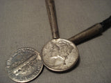 Huge Vintage Navajo Coin Native American Jewelry Silver Horseshoe Bolo Tie-Nativo Arts