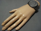 Huge!! Vintage Navajo Coin Sterling Silver Native American Jewelry Cuff Bracelet Old-Nativo Arts