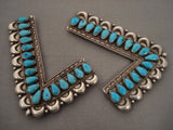 Huge Vintage Navajo 'Collar Protectors' Turquoise Native American Jewelry Silver Jewelry-Nativo Arts