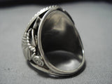 Huge Vintage Navajo Crow Springs Turquoise Sterling Silver Native American Ring-Nativo Arts