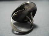 Huge!! Vintage Navajo Gaspeite Sterling Silver Native American Jewelry Ring Old-Nativo Arts