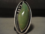 Huge Vintage Navajo 'Green Turquoise Of Plenty' Native American Jewelry Silver Ring-Nativo Arts