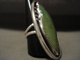 Huge Vintage Navajo 'Green Turquoise Of Plenty' Native American Jewelry Silver Ring-Nativo Arts