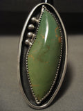 Huge Vintage Navajo 'Green Turquoise Of Plenty' Native American Jewelry Silver Ring-Nativo Arts