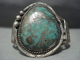 Huge!! Vintage Navajo Green Turquoise Sterling Native American Jewelry Silver Bracelet-Nativo Arts