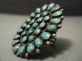 Huge! Vintage Navajo Green Turquoise Sterling Native American Jewelry Silver Ring Old-Nativo Arts