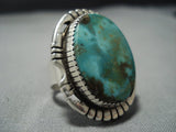 Huge!! Vintage Navajo Green Turquoise Sterling Silver Ring-Nativo Arts