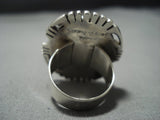 Huge!! Vintage Navajo Green Turquoise Sterling Silver Ring-Nativo Arts