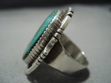Huge!! Vintage Navajo Green Turquoise Sterling Silver Ring-Nativo Arts
