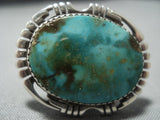 Huge!! Vintage Navajo Green Turquoise Sterling Silver Ring-Nativo Arts