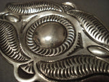 Huge Vintage Navajo Hand Hammered Native American Jewelry Silver Pin-Nativo Arts