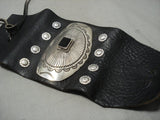 Huge Vintage Navajo 'Incredible Detailed' Onyx Native American Jewelry Silver Ketoh Bracelet Old-Nativo Arts