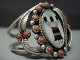 Huge Vintage Navajo Kachina Turquoise Sterling Silver Native American Jewelry Bracelet-Nativo Arts