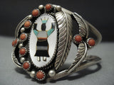 Huge Vintage Navajo Kachina Turquoise Sterling Silver Native American Jewelry Bracelet-Nativo Arts