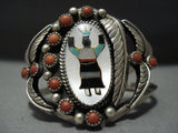 Huge Vintage Navajo Kachina Turquoise Sterling Silver Native American Jewelry Bracelet-Nativo Arts