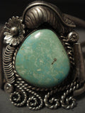 Huge Vintage Navajo 'Light Green Turquoise' Native American Jewelry Silver Bracelet-Nativo Arts