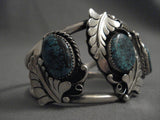 Huge Vintage Navajo Mid 1900's Turquoise Native American Jewelry Silver Bracelet-Nativo Arts