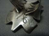 Huge!! Vintage Navajo Native American Jewelry jewelry Hand Cavred Sterling Silver Kachina Ring-Nativo Arts