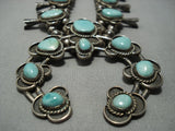 Huge!! Vintage Navajo Native American Jewelry jewelry Turquoise Sterling Silver Squash Blossom Necklace Old-Nativo Arts