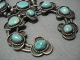 Huge!! Vintage Navajo Native American Jewelry jewelry Turquoise Sterling Silver Squash Blossom Necklace Old-Nativo Arts