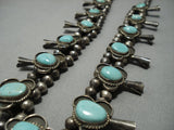 Huge!! Vintage Navajo Native American Jewelry jewelry Turquoise Sterling Silver Squash Blossom Necklace Old-Nativo Arts