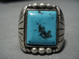 Huge Vintage Navajo Native American Turquoise Sterling Silver Ring Old-Nativo Arts