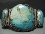 Huge!! Vintage Navajo Nevada Turquoise Sterling Silver Bracelet-Nativo Arts