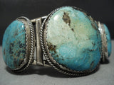 Huge!! Vintage Navajo Nevada Turquoise Sterling Silver Bracelet-Nativo Arts