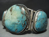 Huge!! Vintage Navajo Nevada Turquoise Sterling Silver Bracelet-Nativo Arts