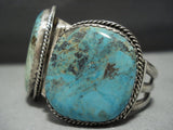 Huge!! Vintage Navajo Nevada Turquoise Sterling Silver Bracelet-Nativo Arts
