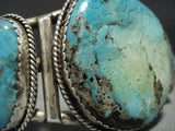 Huge!! Vintage Navajo Nevada Turquoise Sterling Silver Bracelet-Nativo Arts