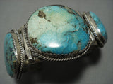 Huge!! Vintage Navajo Nevada Turquoise Sterling Silver Bracelet-Nativo Arts