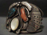 Huge Vintage Navajo Old Bisbee Turquoise Native American Jewelry Silver Bracelet-Nativo Arts