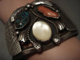 Huge Vintage Navajo Old Bisbee Turquoise Native American Jewelry Silver Bracelet-Nativo Arts